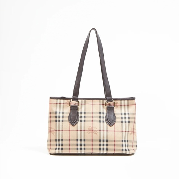 BURBERRY Nova Check Coated Canvas Top Zip Tote Vintage regent Haymarket - Picture 1 of 16